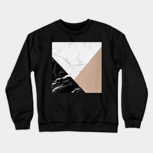 Double marble and wood Crewneck Sweatshirt